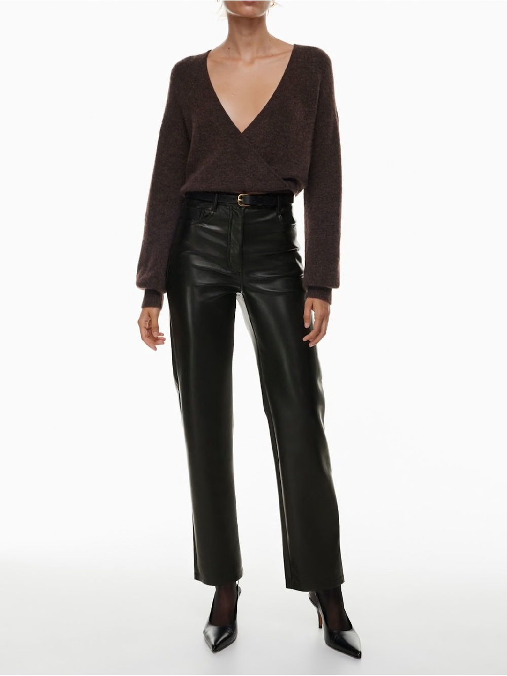 Aritzia Wilfred The Melina Vegan Leather Pant Black Size 2